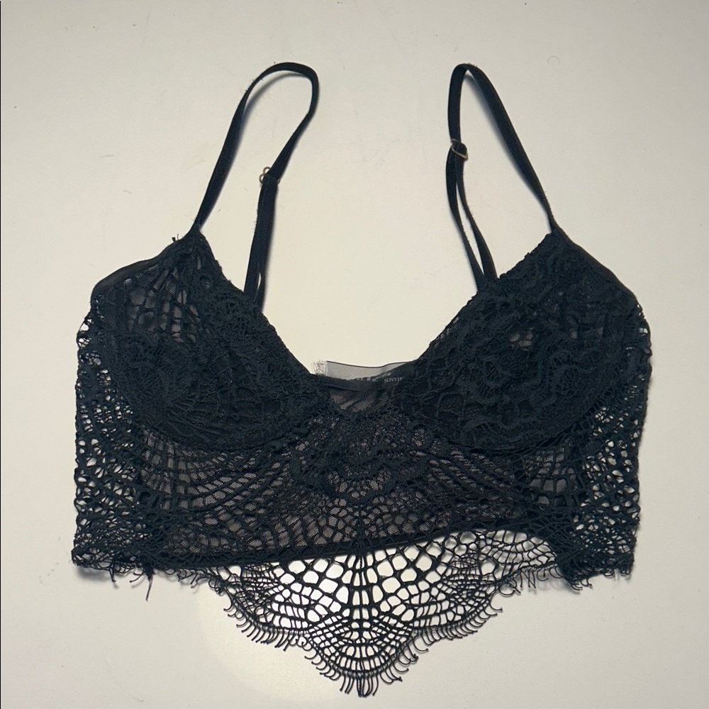 For Love And Lemons Black Lace Bralette